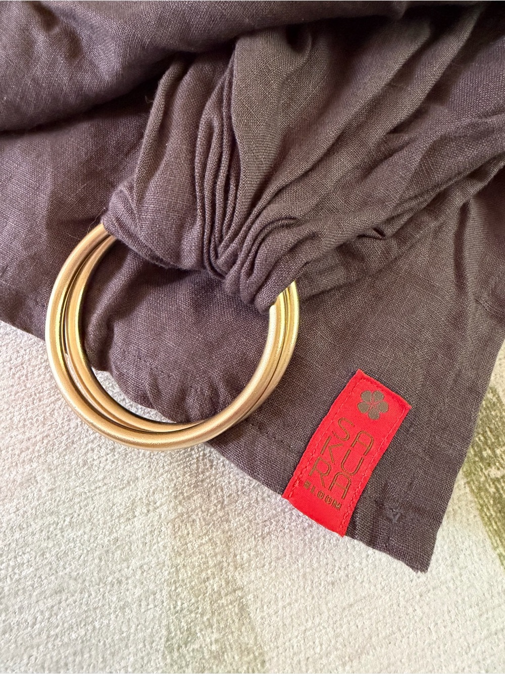 Sakura Bloom Linen Ring Sling - Storm